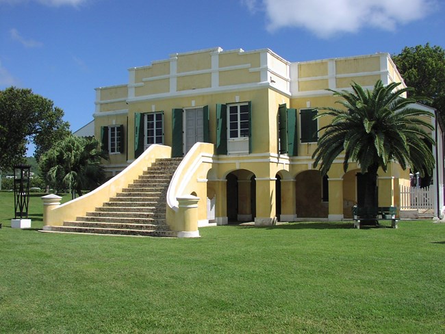 historic welcoming arms staircase to the Customs House