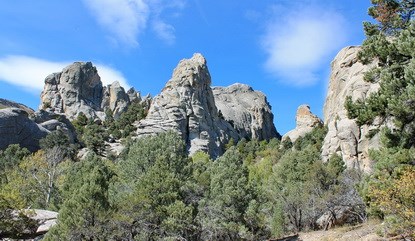 Sculpted granite pinnacles and landscape