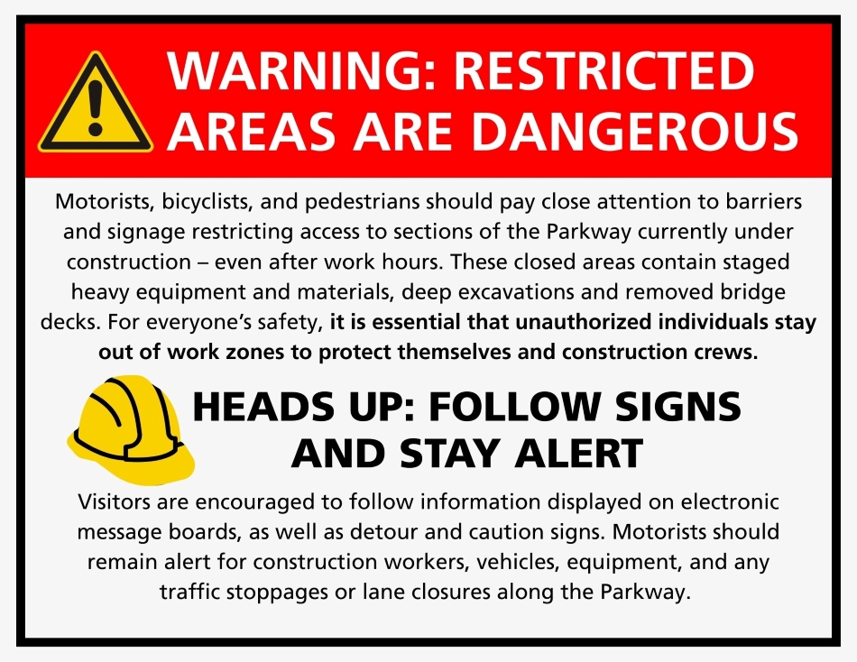Colonial Parkway Safety Message