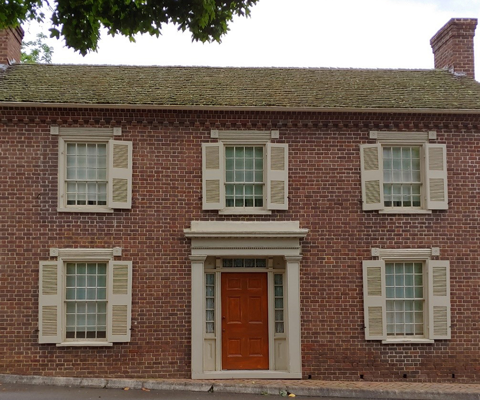 Black and white image of Johnson's homestead