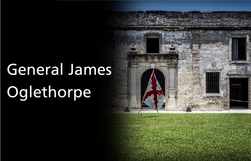 text on white background reading who led the 1740 attack on St. Augustine?