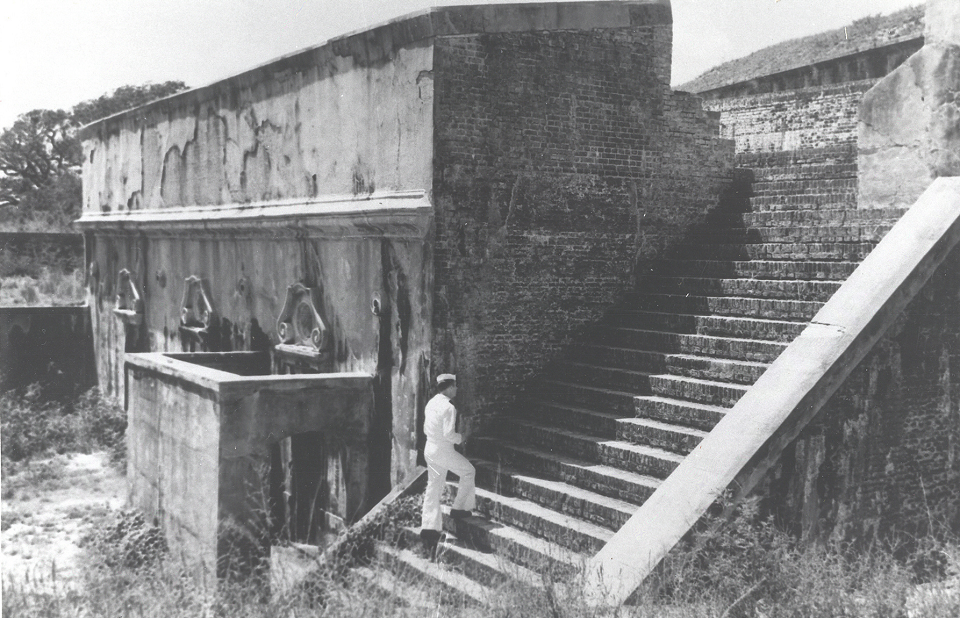 Spanish Water Battery with Sailor in the 1940s