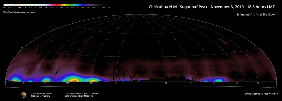 Special light pollution imaging that shows artificial light.