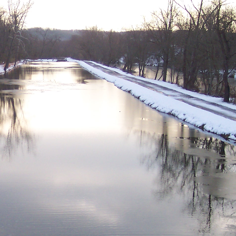 Morning light on the C&O Canal towpath, Oldtown looking east