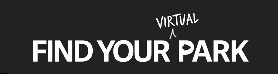 find your park text over a white background