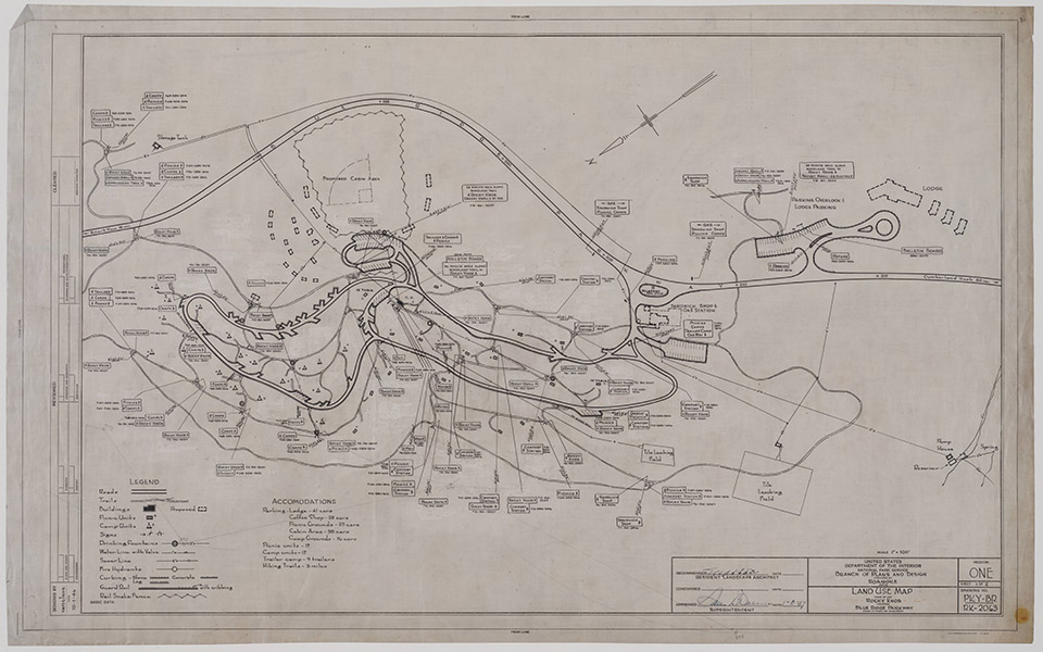 This map shows proposed land use in the Rocky Knob area of the Blue Ridge Parkway.