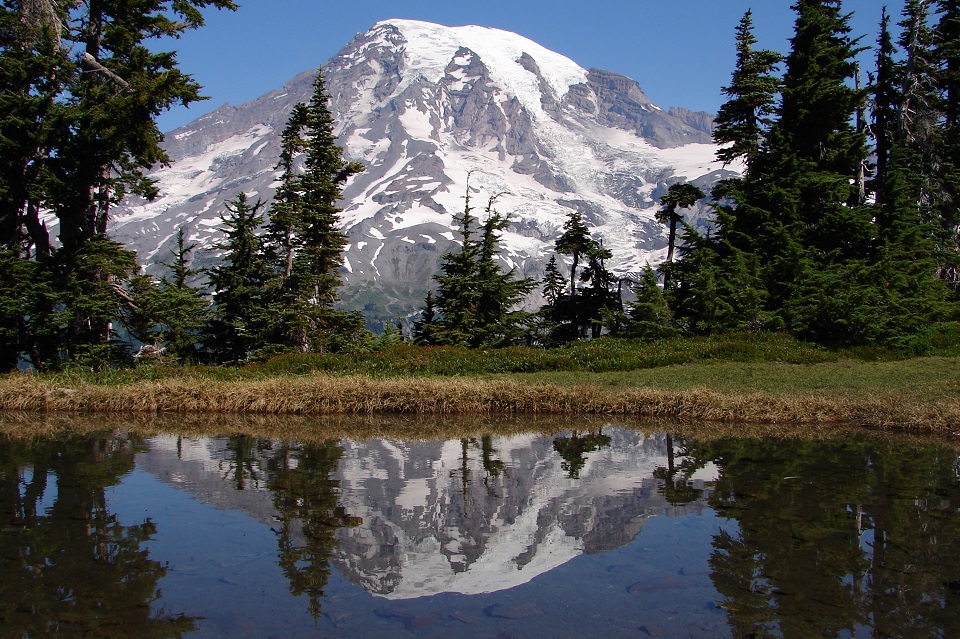 Aerial View of Mount Rainier National Park
