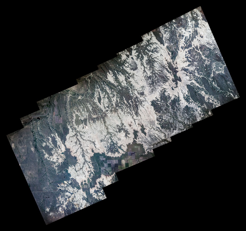 Aerial view of Badlands National Park