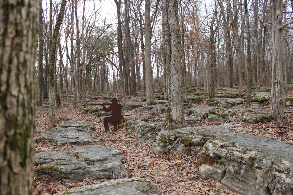 Left Side Text: Question: Soldiers from Chicago named a part of the battlefield “the Slaughter Pen.” Why did they give it that name? Right Side Text: Answer: The bloody scene in the rocks reminded them of the slaughter pens in their city’s stockyards.