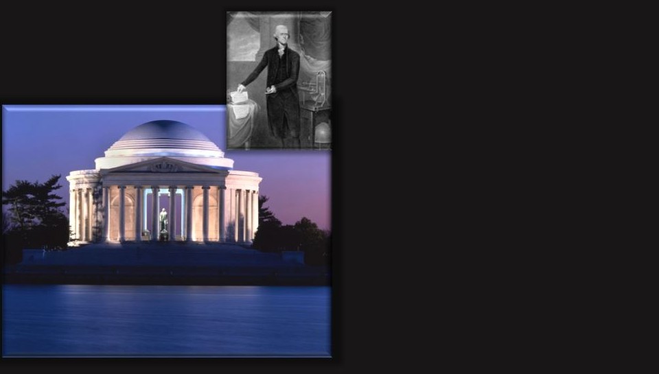 A nickel showing Thomas Jefferson's image