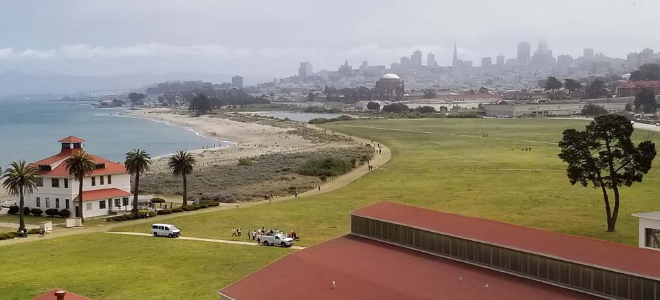 aerial view with a cityscape