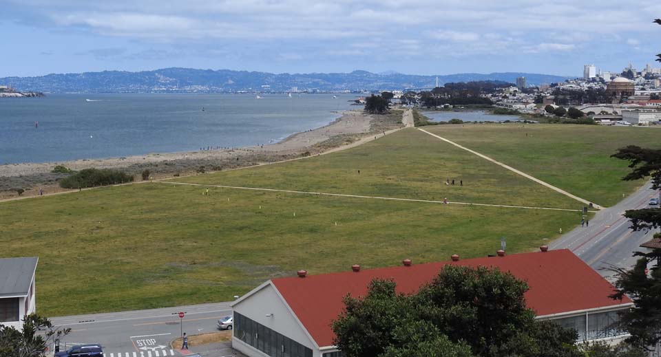 a field along the ocean