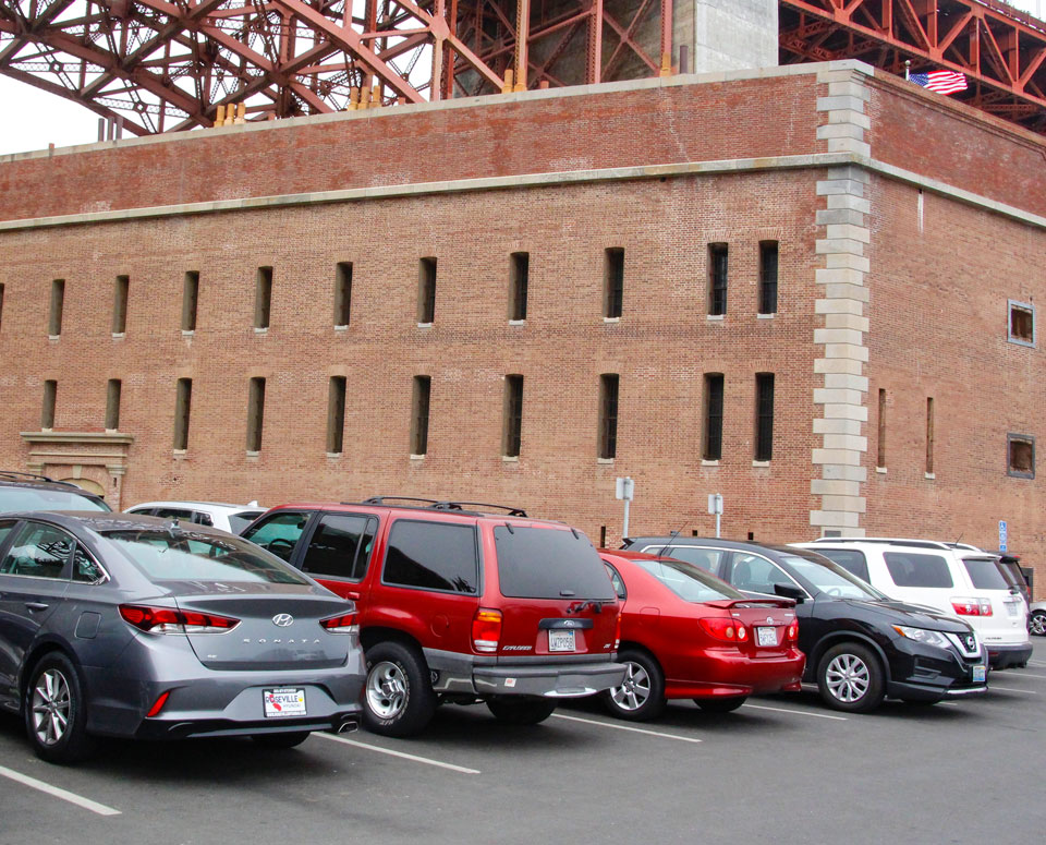 Photo of Fort Point troops at attention c1900