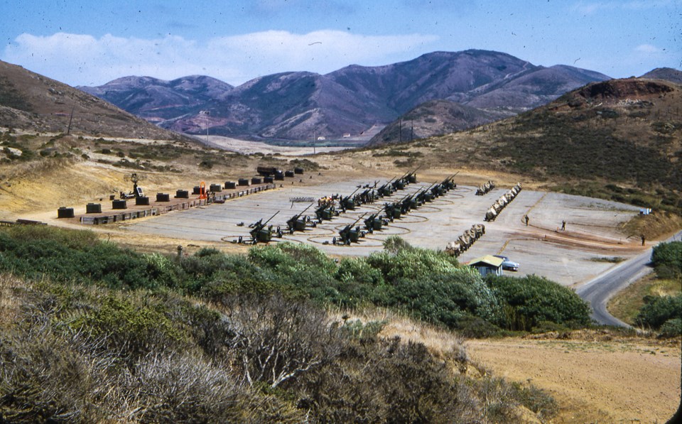 aerial view of artillery units