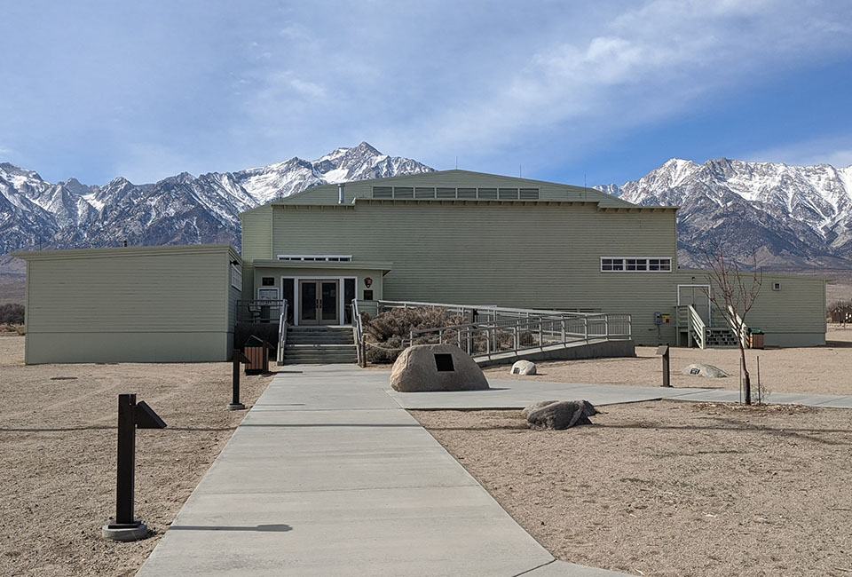 Run down green and brown auditorium