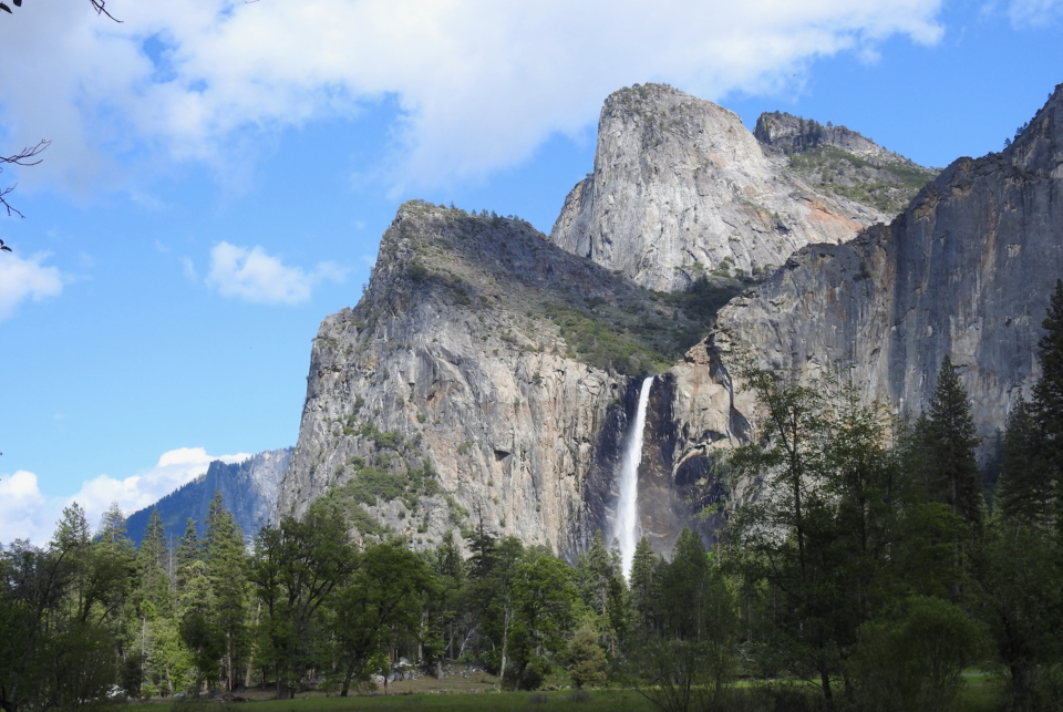 Sketch of cliffs and waterfall.