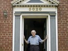 Dr. Franklin E. Kameny at the door to his Washington, DC, home and office