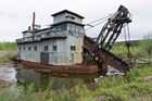 The 1930s-era gold dredge at the Coal Creek mining camp in the heart of Yukon-Charley Rivers