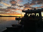 Fisheries Staff at Sunset on Yellowstone Lake