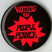 Red & black voting rights button. National Museum of American History, Smithsonian Institution