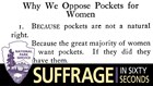 Why We Oppose Pockets for Women poem with NPS logo