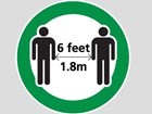 infographic showing two people standing 6-feet apart