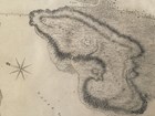 Map of island in river with military fortifications