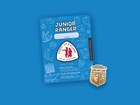 Blue Junior Ranger Activity Booklet on Blue Background