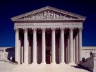 Front view of the US Supreme Court building, Washington DC.