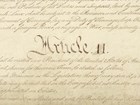 Close-up view of US Constitution, Article 2.