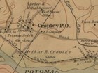 Map of Brickyard/Cropley area with surrounding roads, water, and C&O Canal
