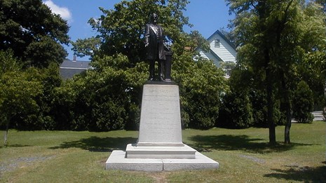 Statue on marble base