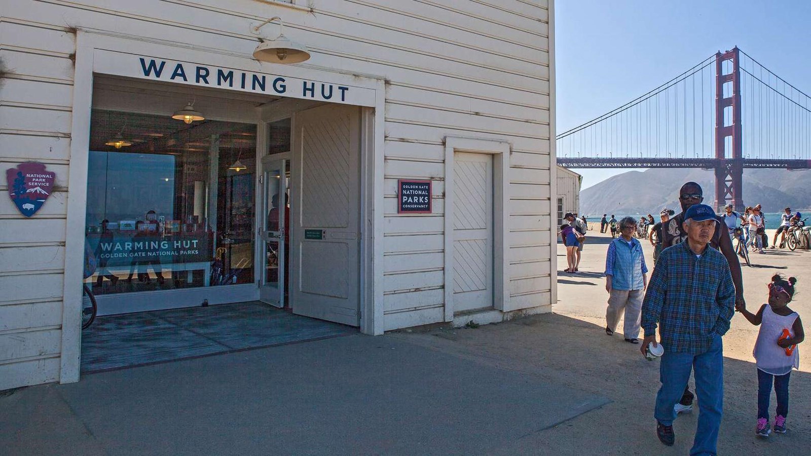 The entrance to the Warming Hut cafe and store.