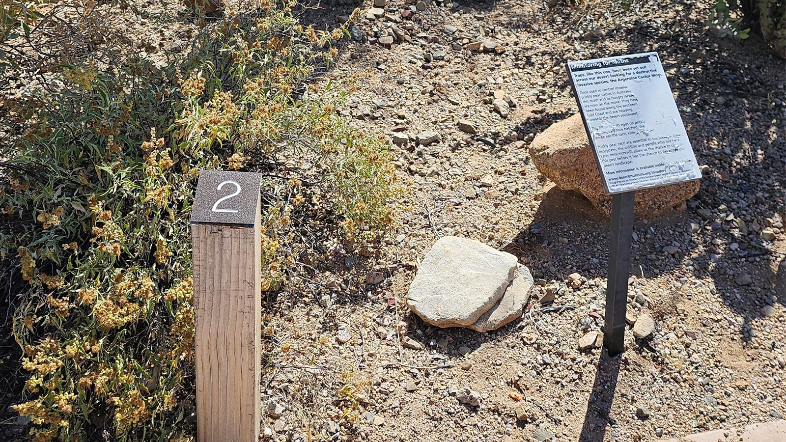 A small 2x2 wood post with a 