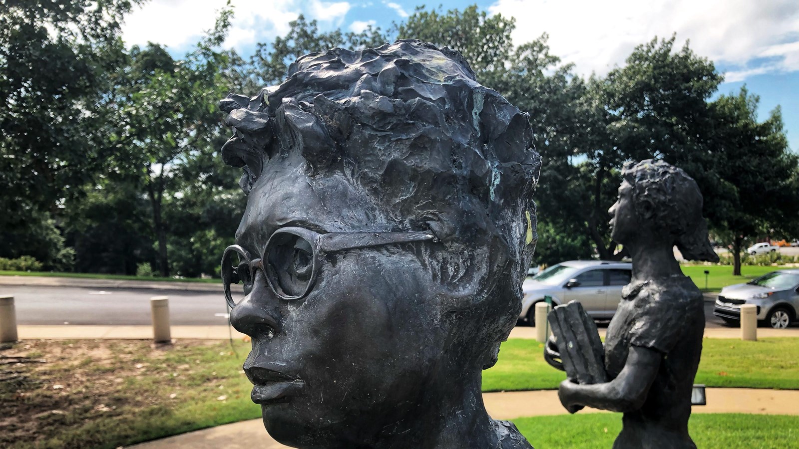 Testament are a set of bronzed statues representing each member of the Little Rock Nine in 1957.