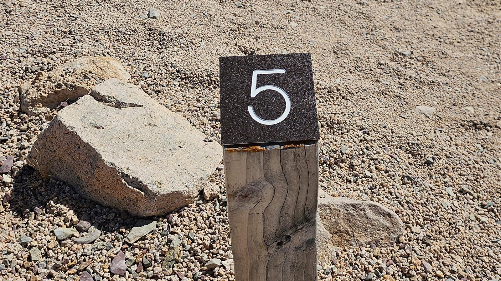 A short wood post with a 