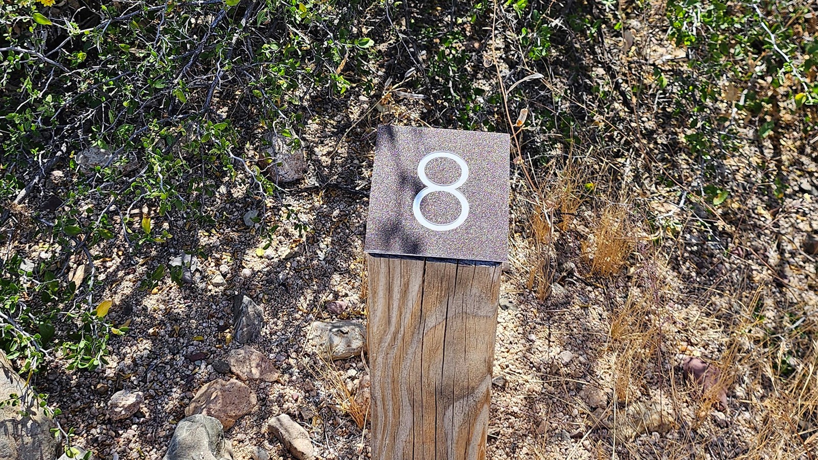 A small wood post with 