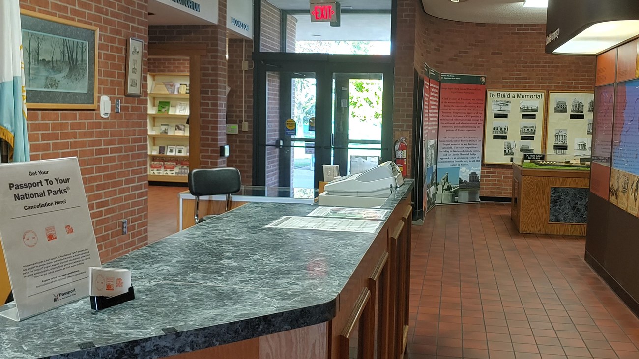 Desk with doors to the right