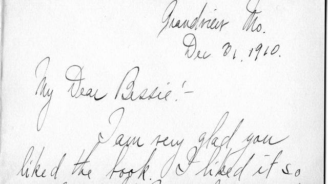 Copy of first known letter from Harry Truman to Bess Wallace, December 31, 1910