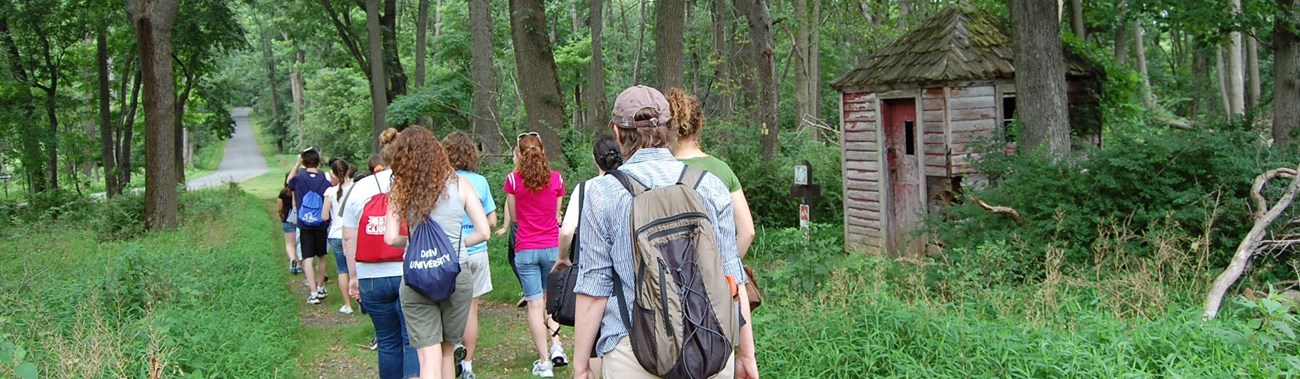 Image of hikers on a hiking trail