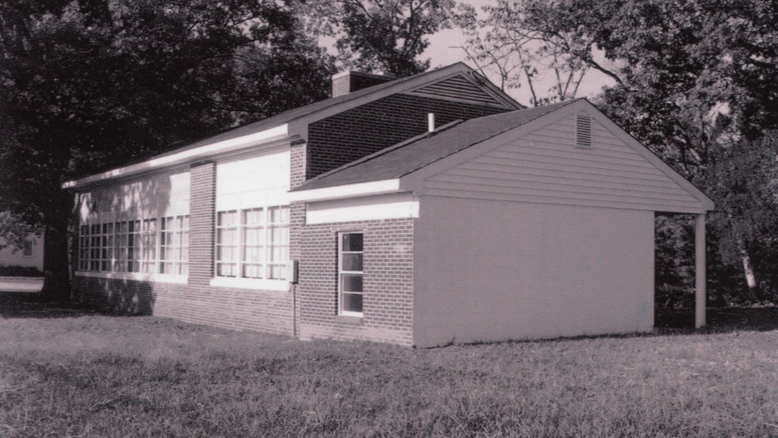 One-story brick schoolhouse