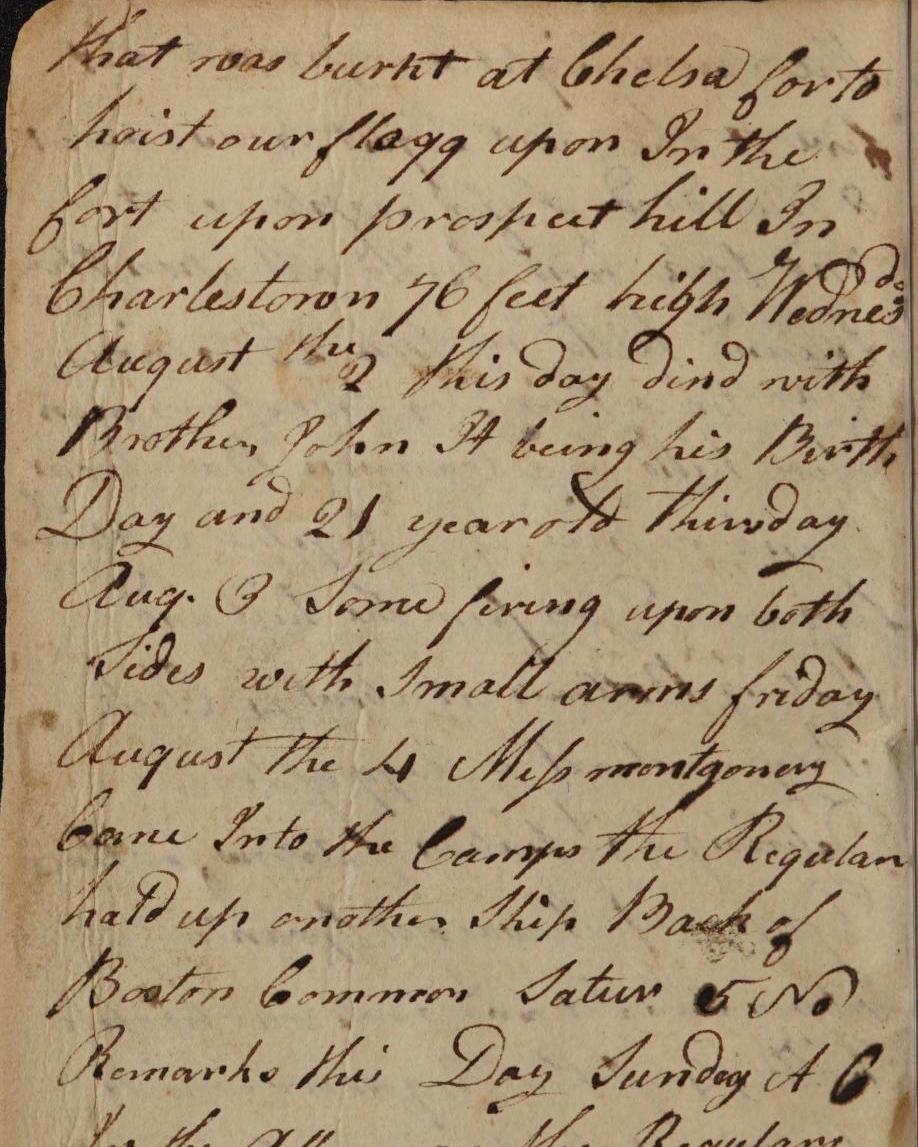 Manuscript journal page with entry of birthday of Brother John