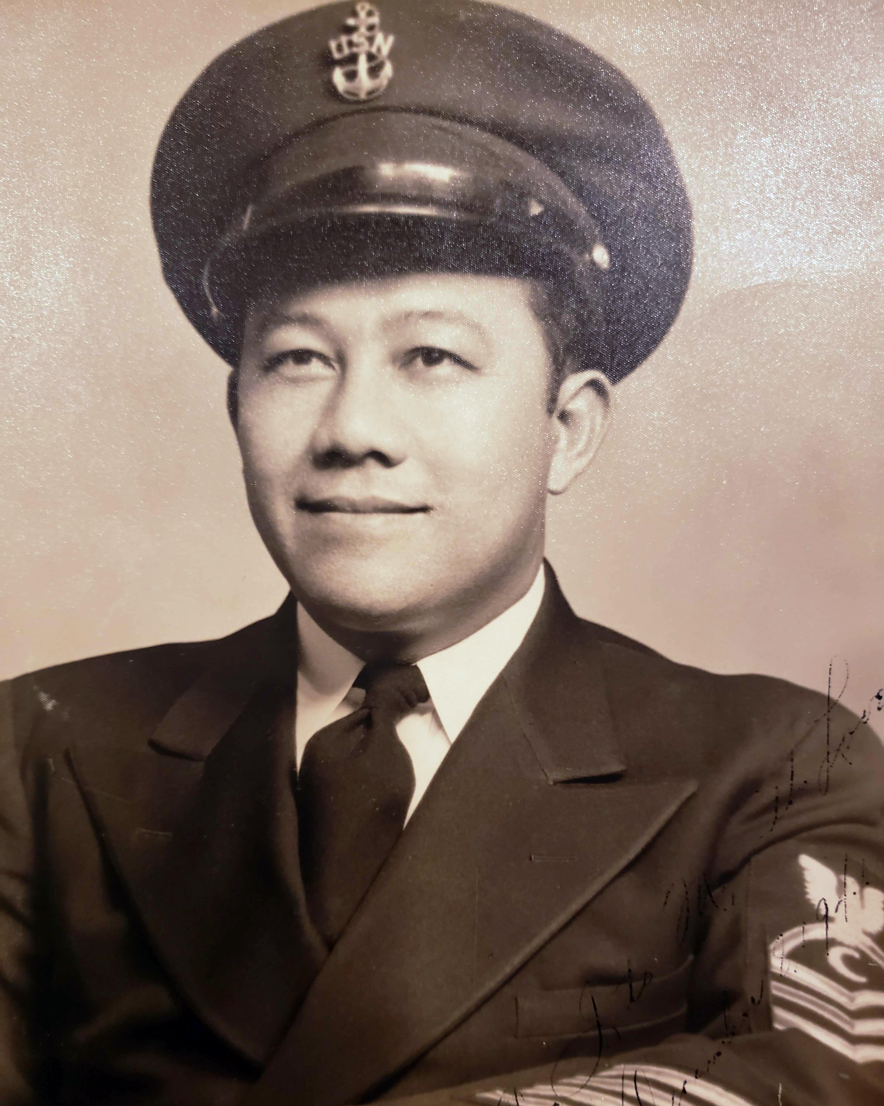 Portrait of Irineo Esperancilla in naval dress uniform.