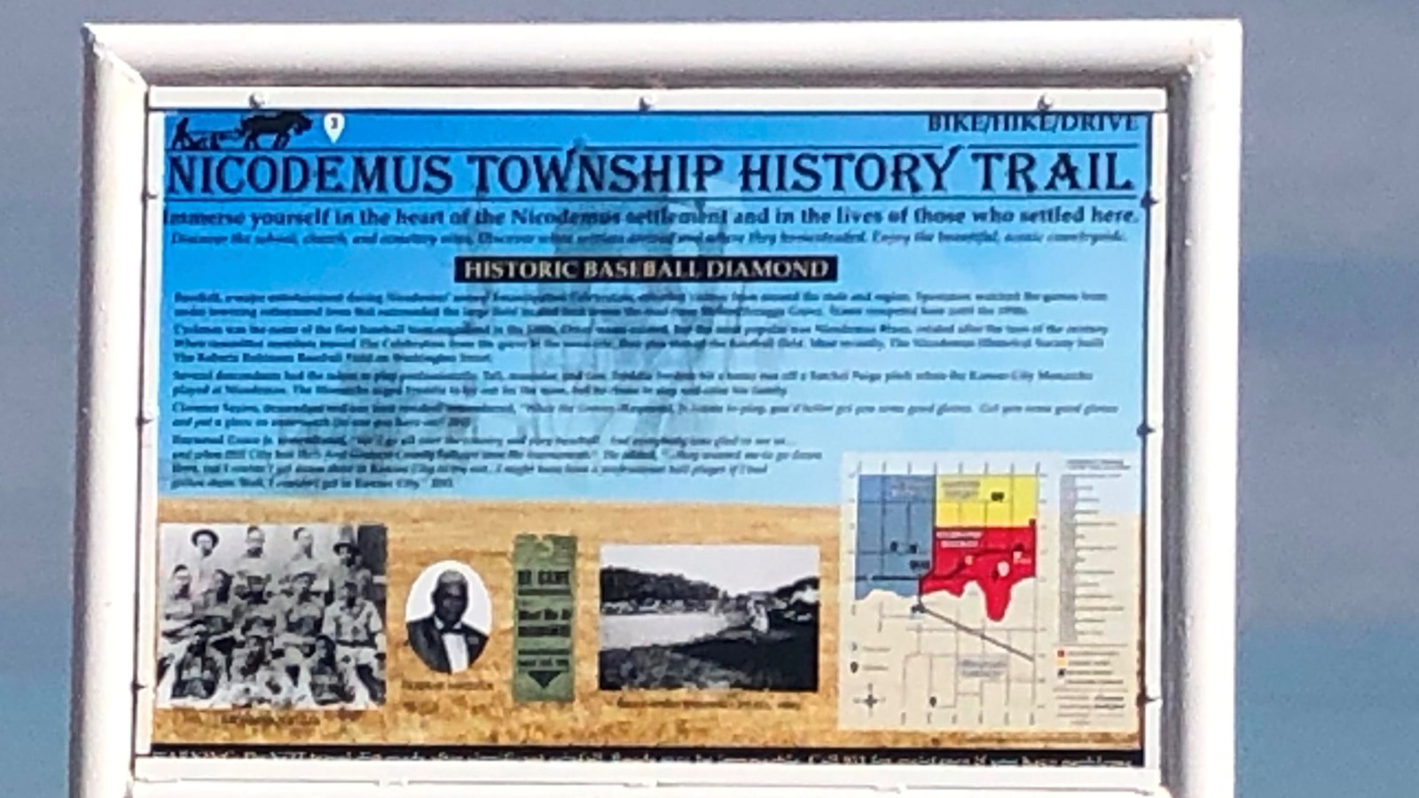 Sign with the same text as the page