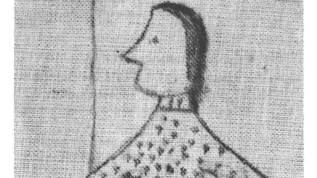 Native drawing of a man with small pox from the Sioux winter count.