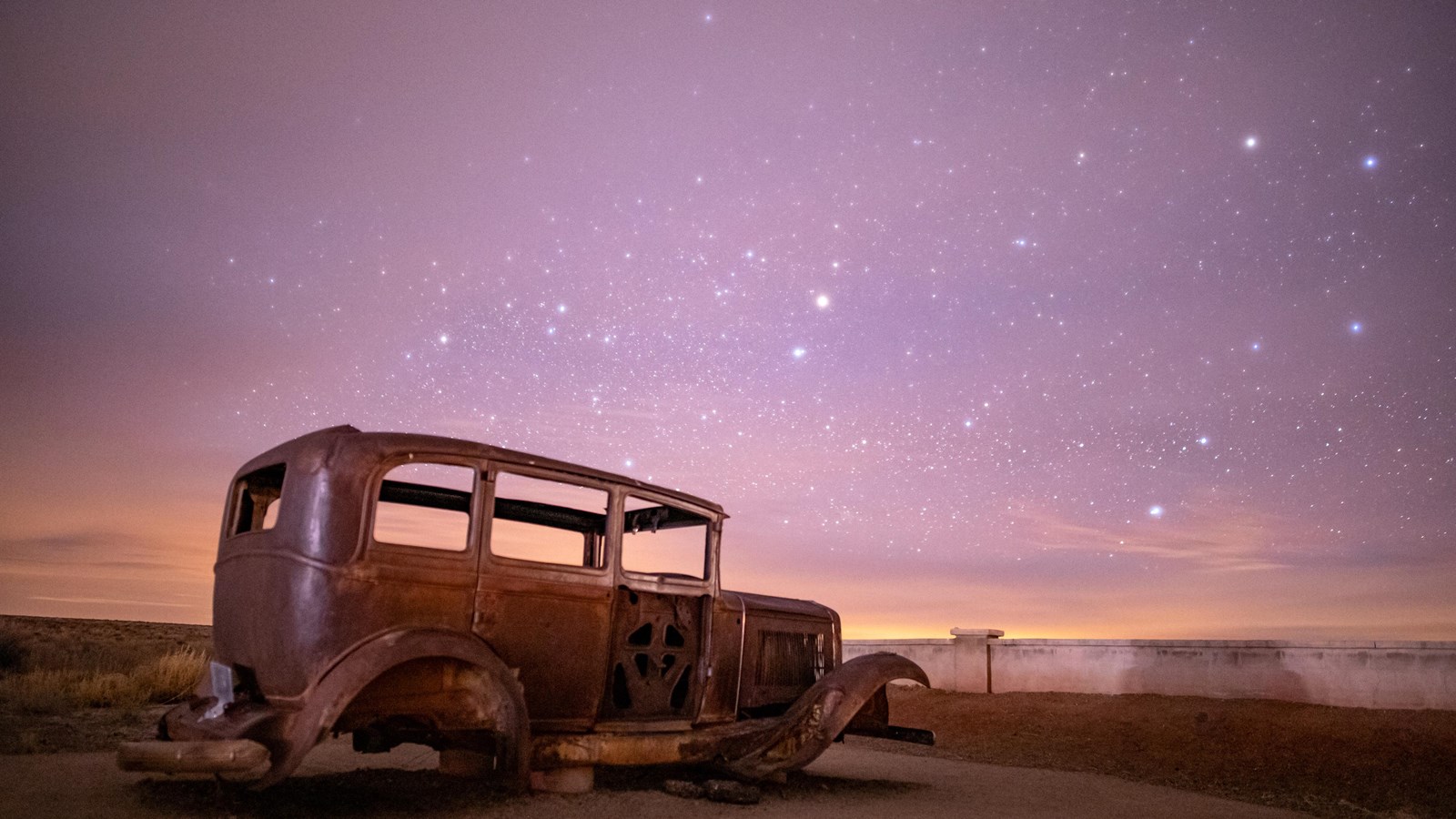 1932 Studebaker under a starry sky.