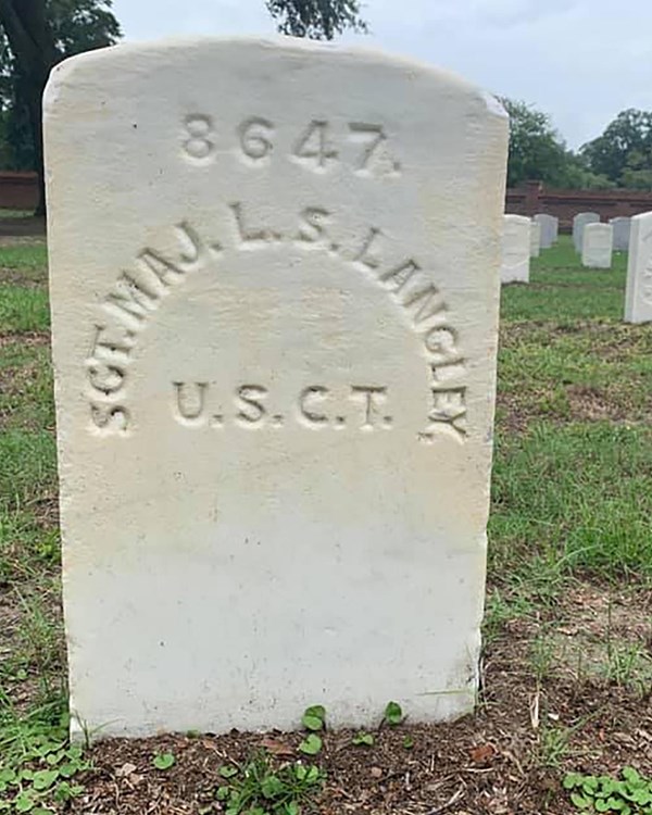 A headstone for Louden Langley