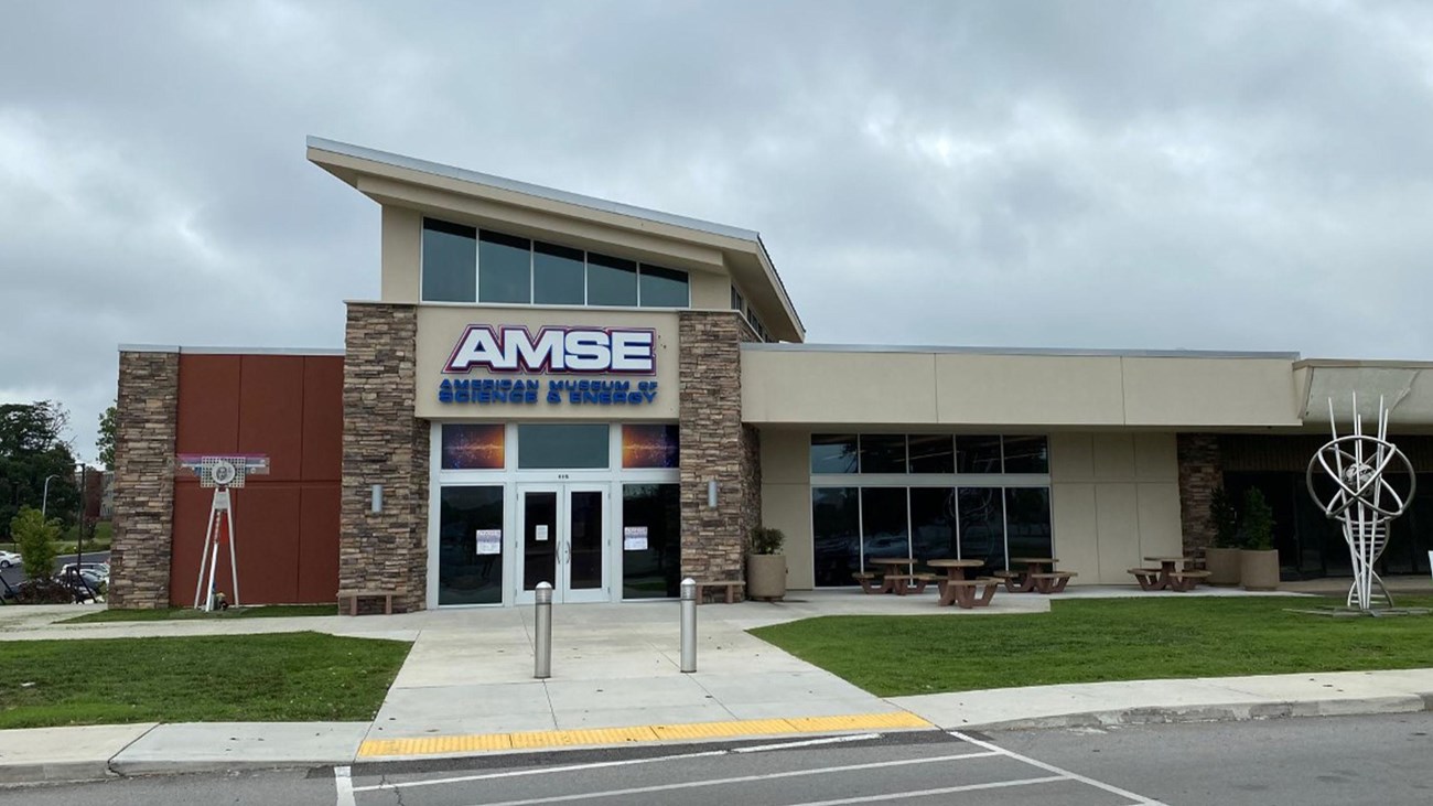 A one-and-a-half story modern building with sloped roof