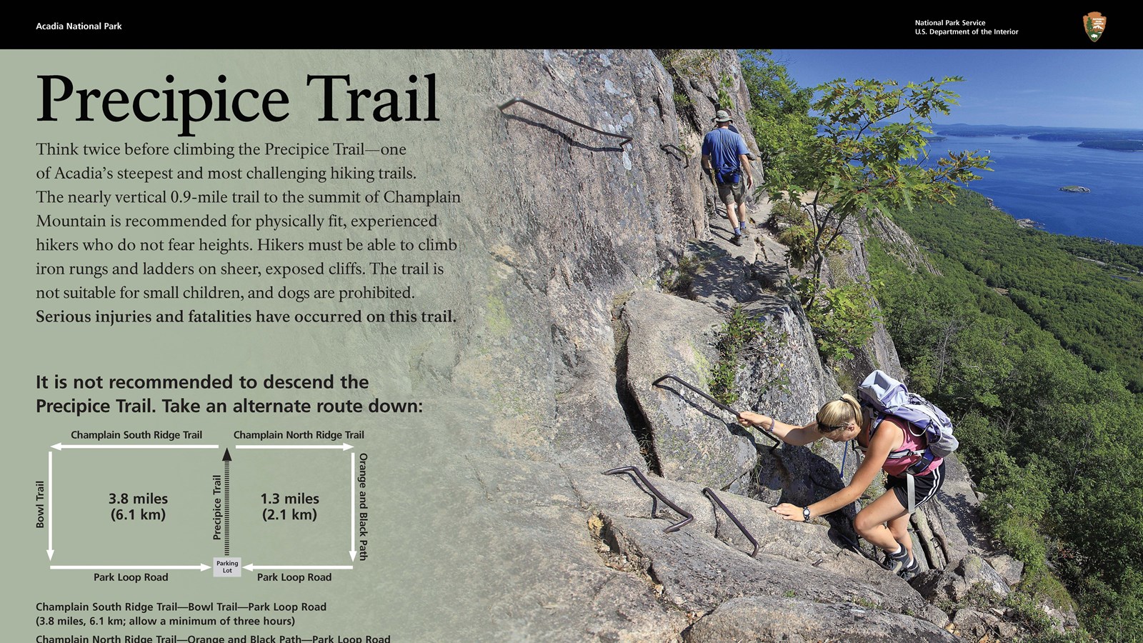 Image of an interpretive wayside entitled Precipice Trail