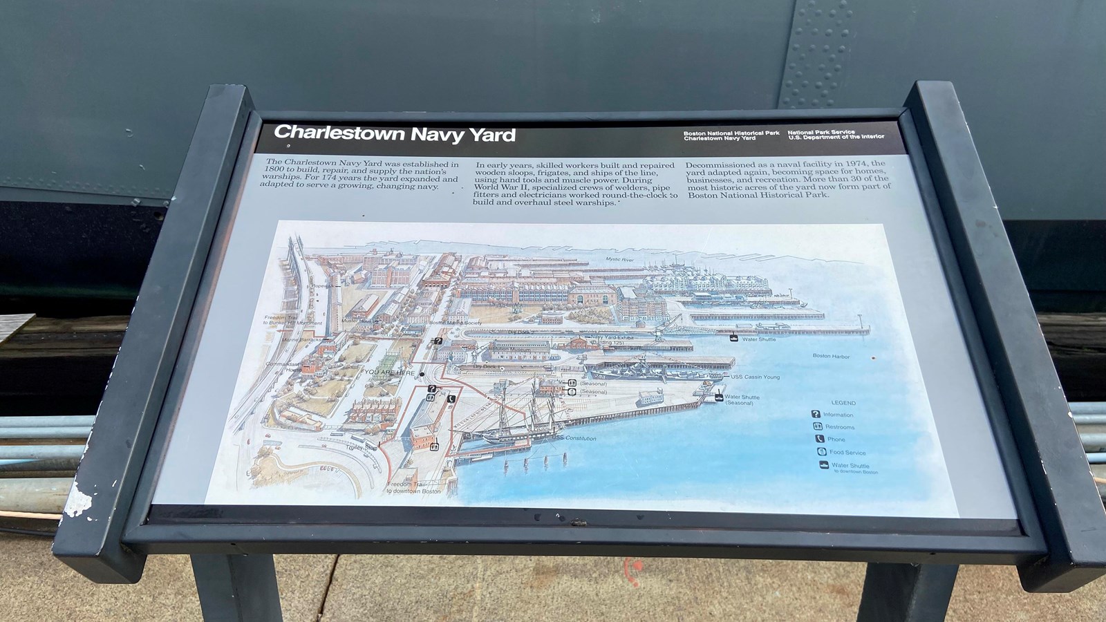 Charlestown Navy Yard Map Sign (U.S. National Park Service)